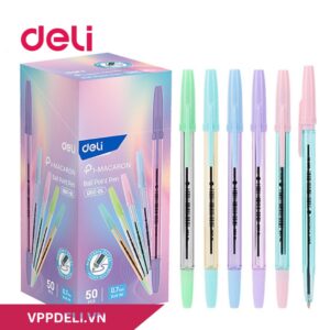 Bút bi đậy nắp 0.7mm màu xanh DELI EQ6C-BL