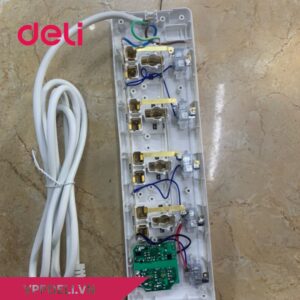Ổ cắm điện DELI ET411_Ổ cắm điện 4 ổ + 3USB_Màu trắng