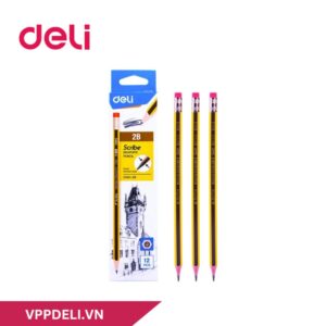 Bút chì Deli EC004-2B_Bút chì lục giác_Màu vàng_1cái