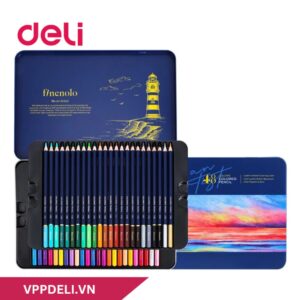 Bút chì màu gốc dầu hộp thiếc Deli EC122-48