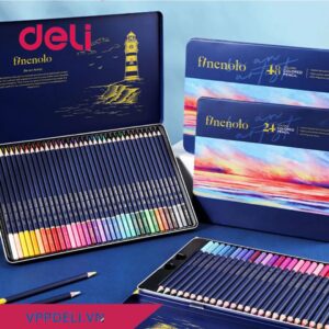 Bút chì màu gốc dầu hộp thiếc Deli EC129-24
