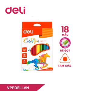 Bút chì màu hình tam giác Deli EC00110 - 18 màu