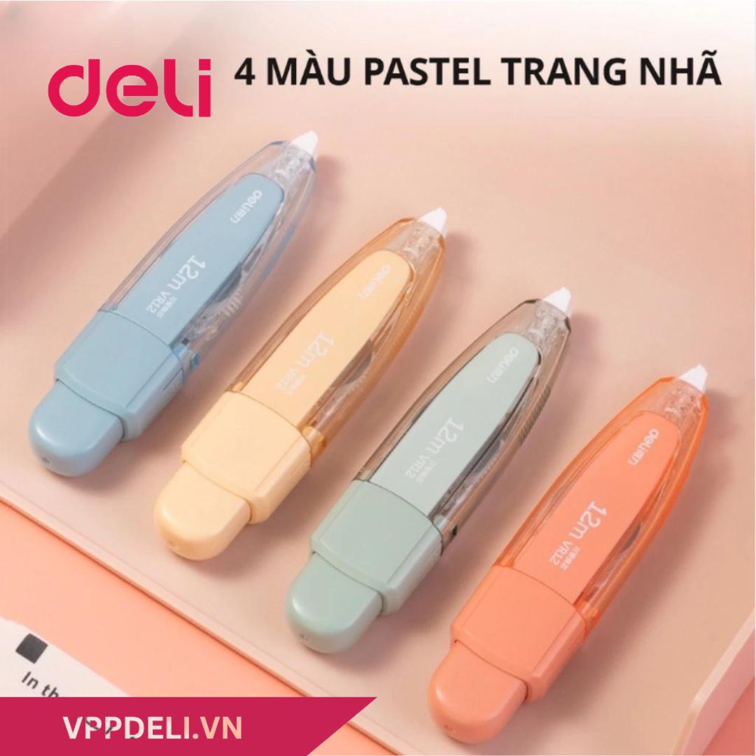 BÚT XÓA BĂNG CÓ NÚT BẤM 12M CAO CẤP DELI VR12