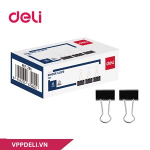 Kẹp giấy Deli EZ65 _19mm_hộp_màu đen
