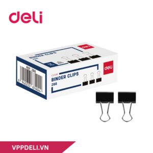 Kẹp giấy Deli EZ66 _15mm_hộp_màu đen