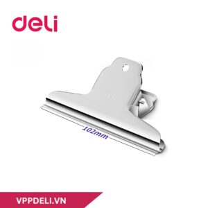 Kẹp inox Deli 9532_3_102mm_Màu bạc_3 cái/túi