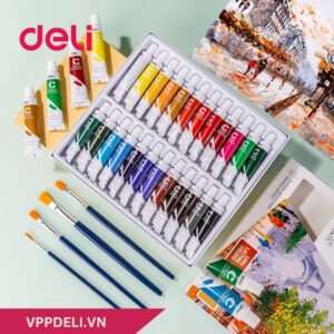 Màu Acrylic dạng tuýp 12ml Deli EC12- 24 màu