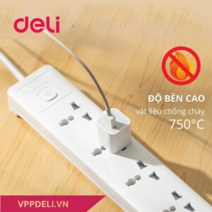 Ổ cắm điện deli 6 ổ dài