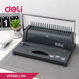 Máy đóng gáy xoắn Deli E3871_Màu Đen