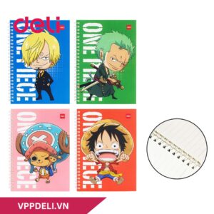 Sổ Lò Xo A5 Kẻ Ngang 60 Trang – One Piece – Deli EN003